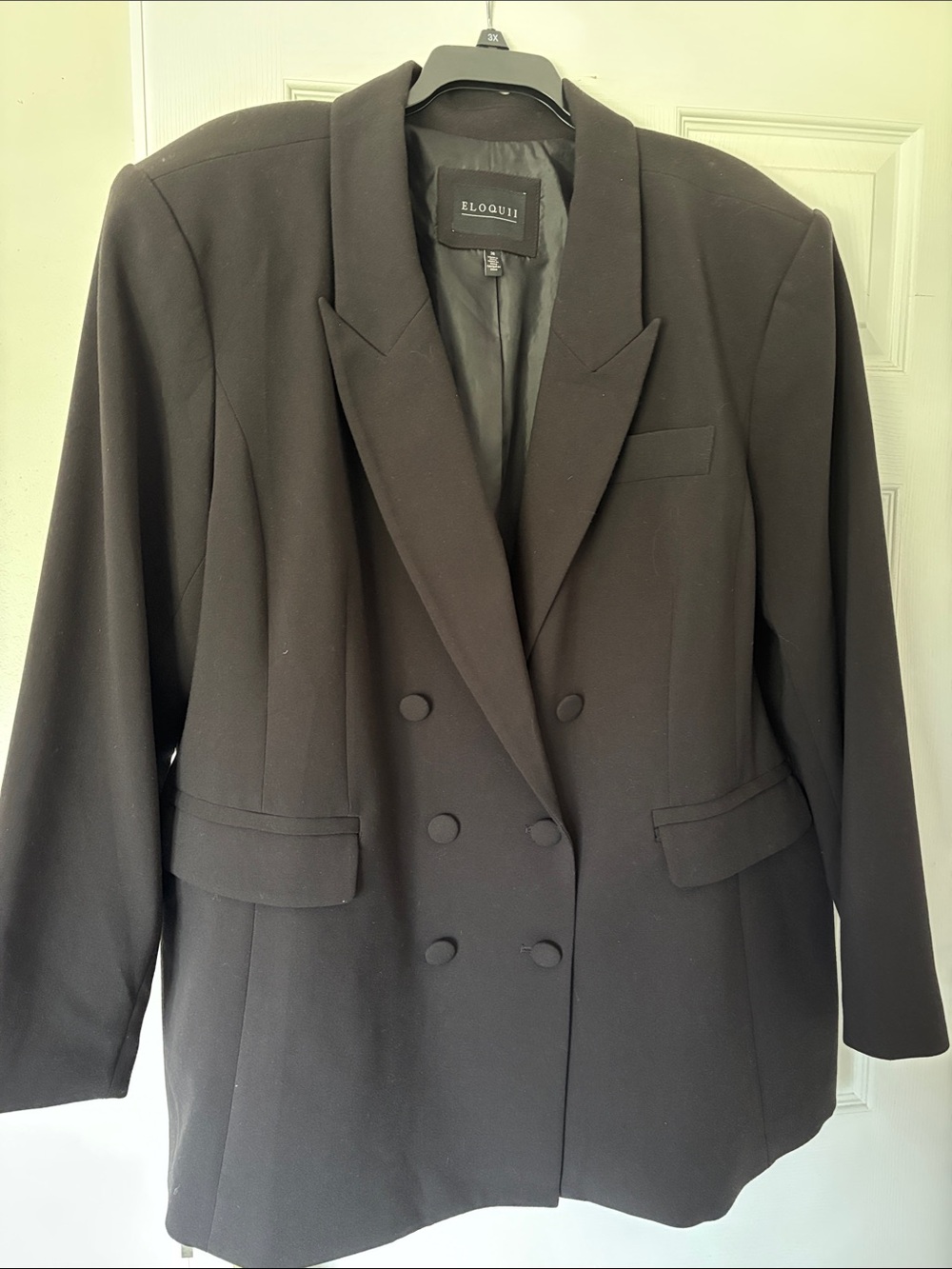 Eloquii Black Double-Breasted Tailored Blazer